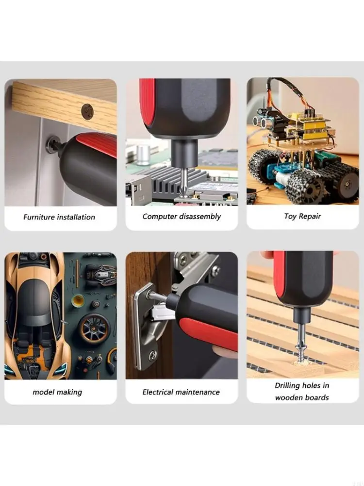 Practical 4V Power Electric Screwdriver Includes 25 Bits Ergonomic Design With 2000mAh Battery For Efficient Work