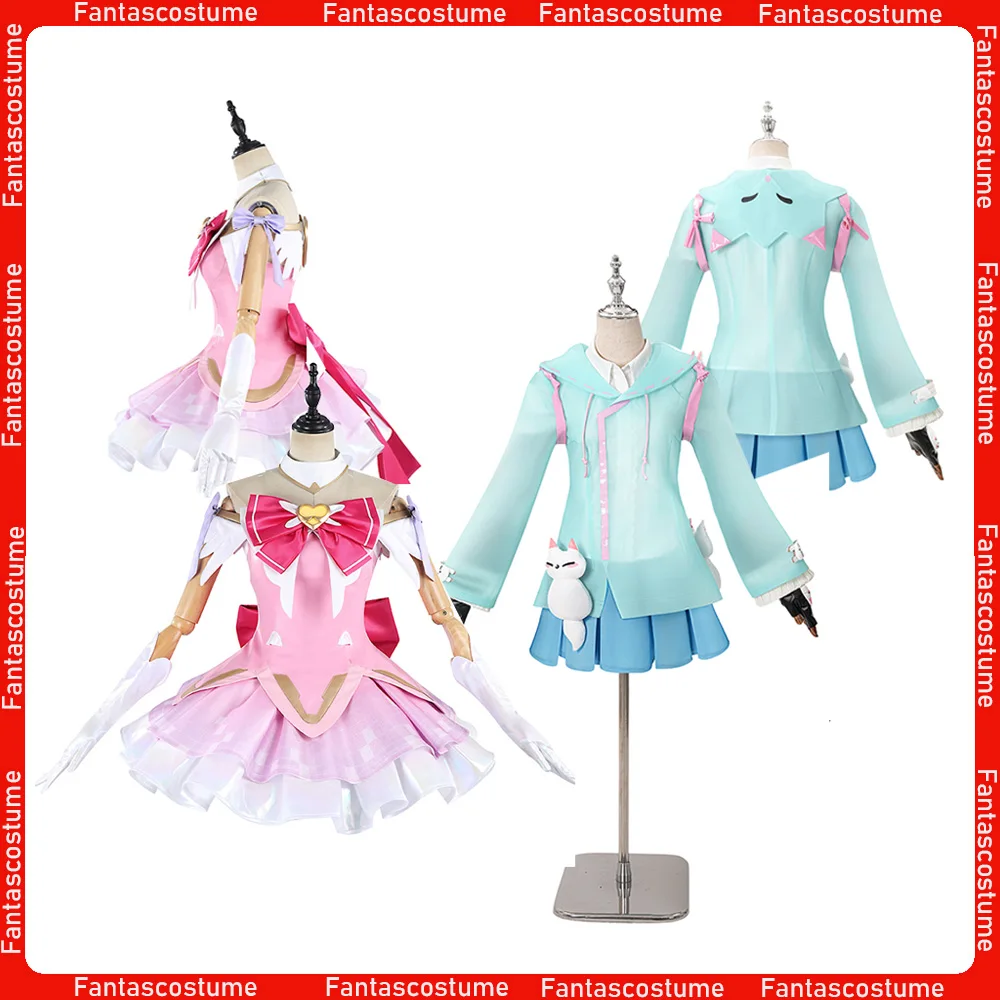 

Kiriko/Juno Cosplay Costume Women Fantasy Roleplay Shirt Skirts Headwear Socks Outfits Halloween Carnival Party Disguise Suit