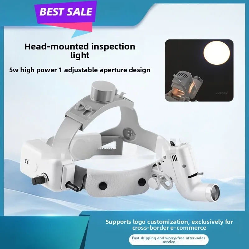 5W Dental Headlight Adjustable Focus Headband Lamp for Surgery Loupes Tool