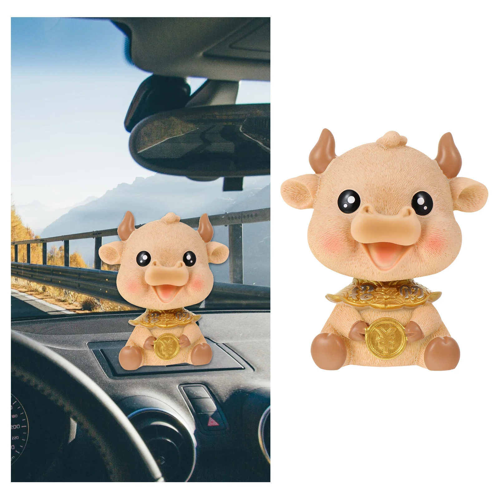 

1Pcs Ox Year Cattle Ornament Resin Art Crafts New Year Decoration Home Decor Chinese Zodiac Mascot Spring Festival Gift