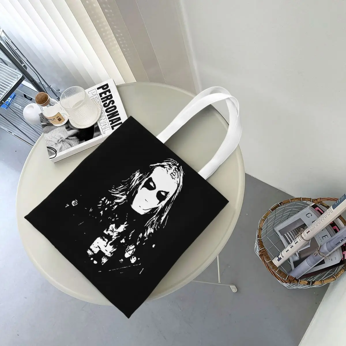 Black Metal Euronymous Canvas Tote Bag Trendy Large Capacity Shopping Bag for Women Student Bags