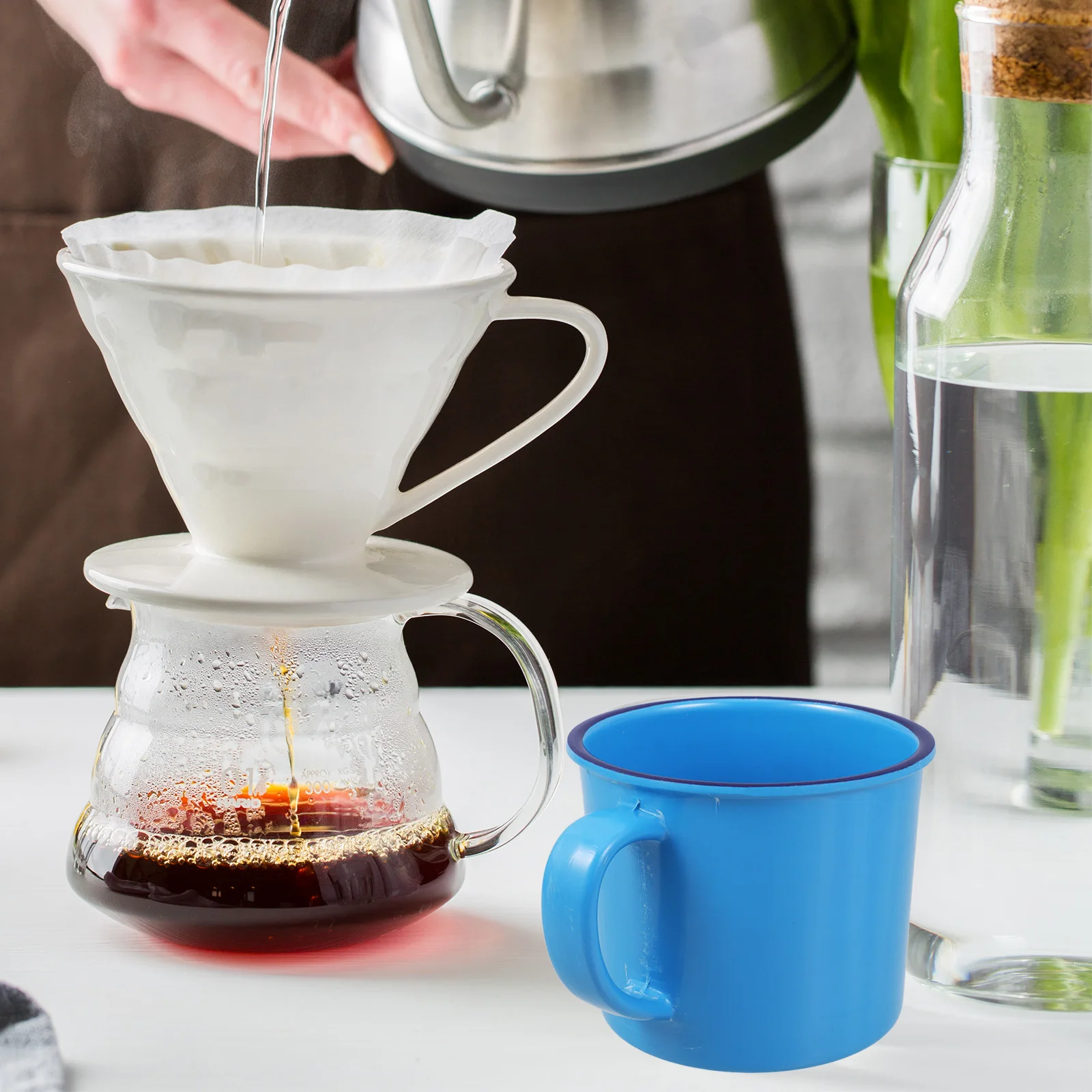 

2Pcs Retro Imitation Enamel Tea Cups Practical Multifunctional Home Office Use Water Cup Vintage Water Cup