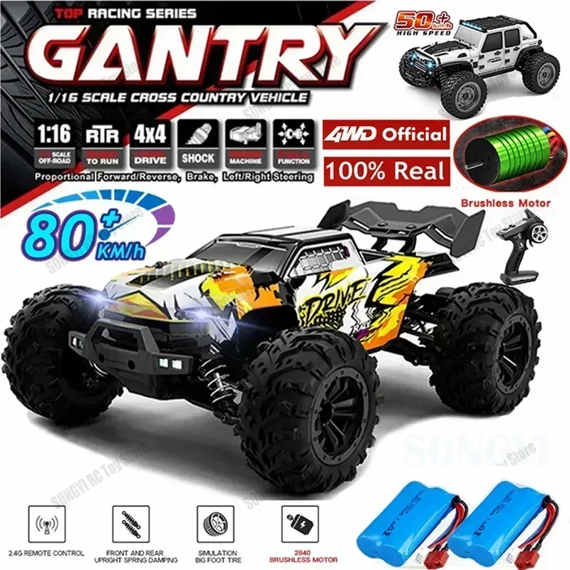 4WD RC Car 4x4 Off Road Drift Racing Cars 50 or 80KM/h Super Brushless High Speed Radio Waterproof Truck Remote Control Toy Kids