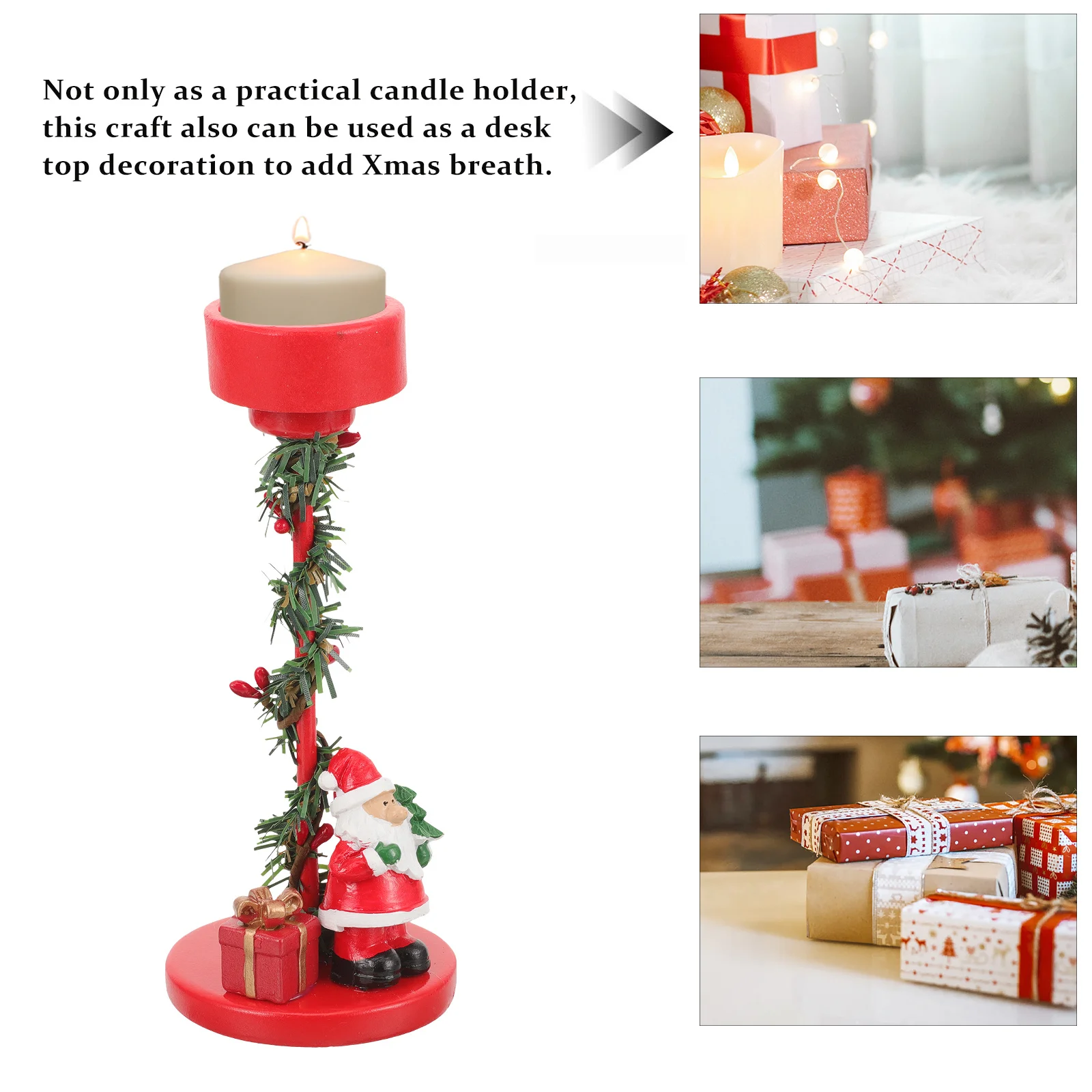 عيد الميلاد الرنة حامل معدني عيد الميلاد Tealight حامل الكرتون تصميم ديكور المنزل الطرف سطح المكتب الزينة #4