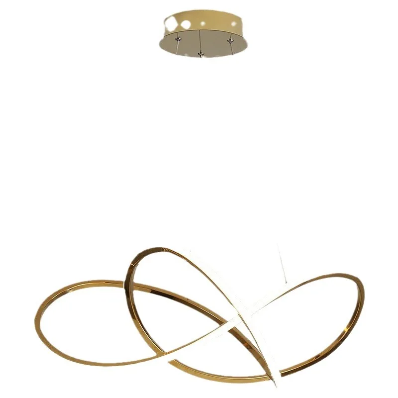 

Stainless steel clover art chandelier, creative dining room model room bedroom aisle children's room art simple lamp