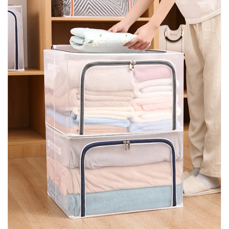 

Large transparent Clothes storage box Household fabric storage box Thicken Clothes Organizer Pants Sweater Storage Cabinets