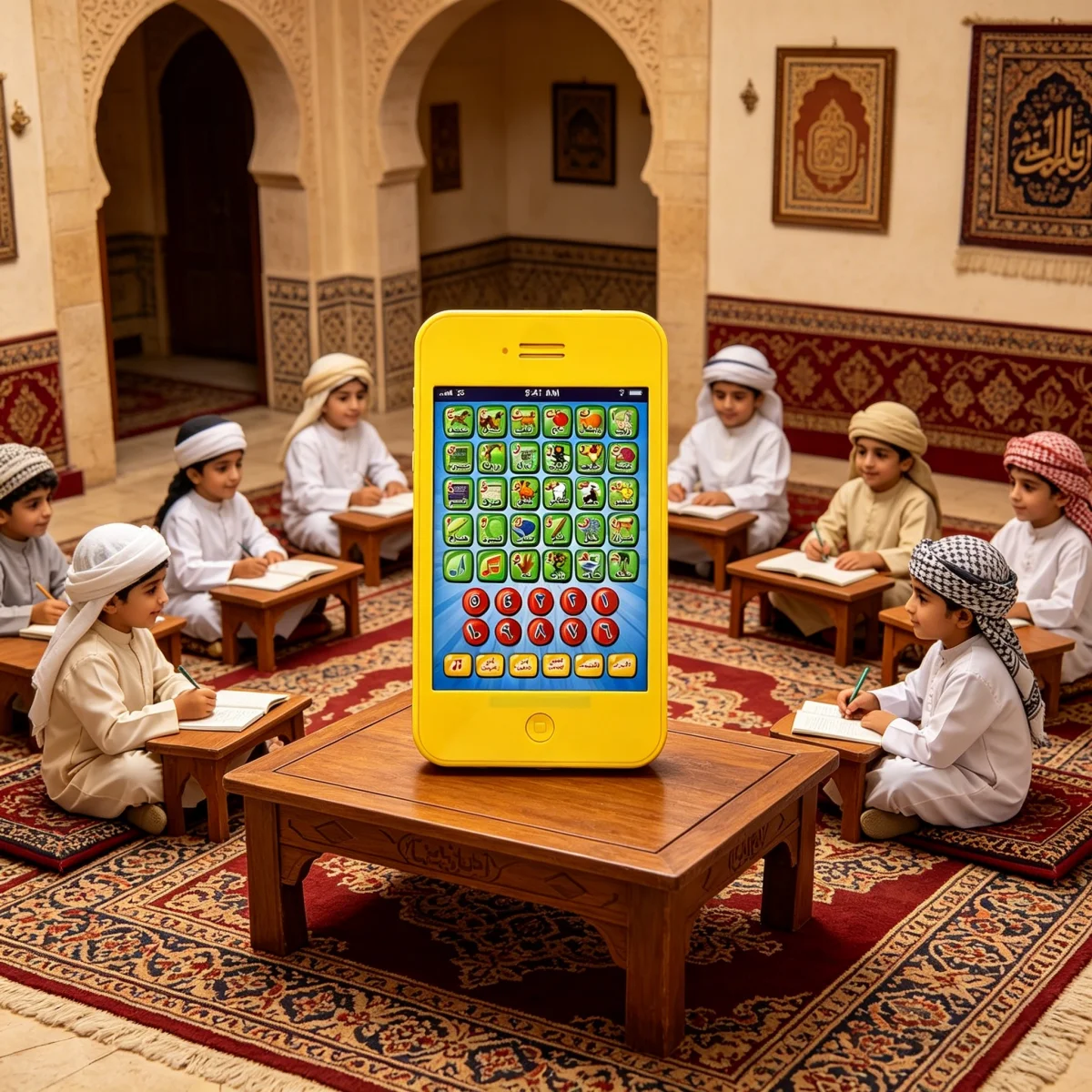 Kids Arabic Language Learning Phone Toy, Educational Interactive Electronic Toy Phone for Toddlers, Early Education Learning Toy