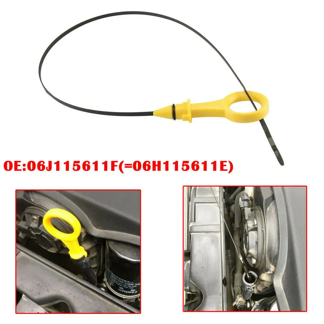 Jauge d'huile moteur jaune pour voiture, accessoires auxiliaires pour Audi A4, A5, Q3, Q5, VW 2.0T, B8, B9, 2009-2017, 06H115611E