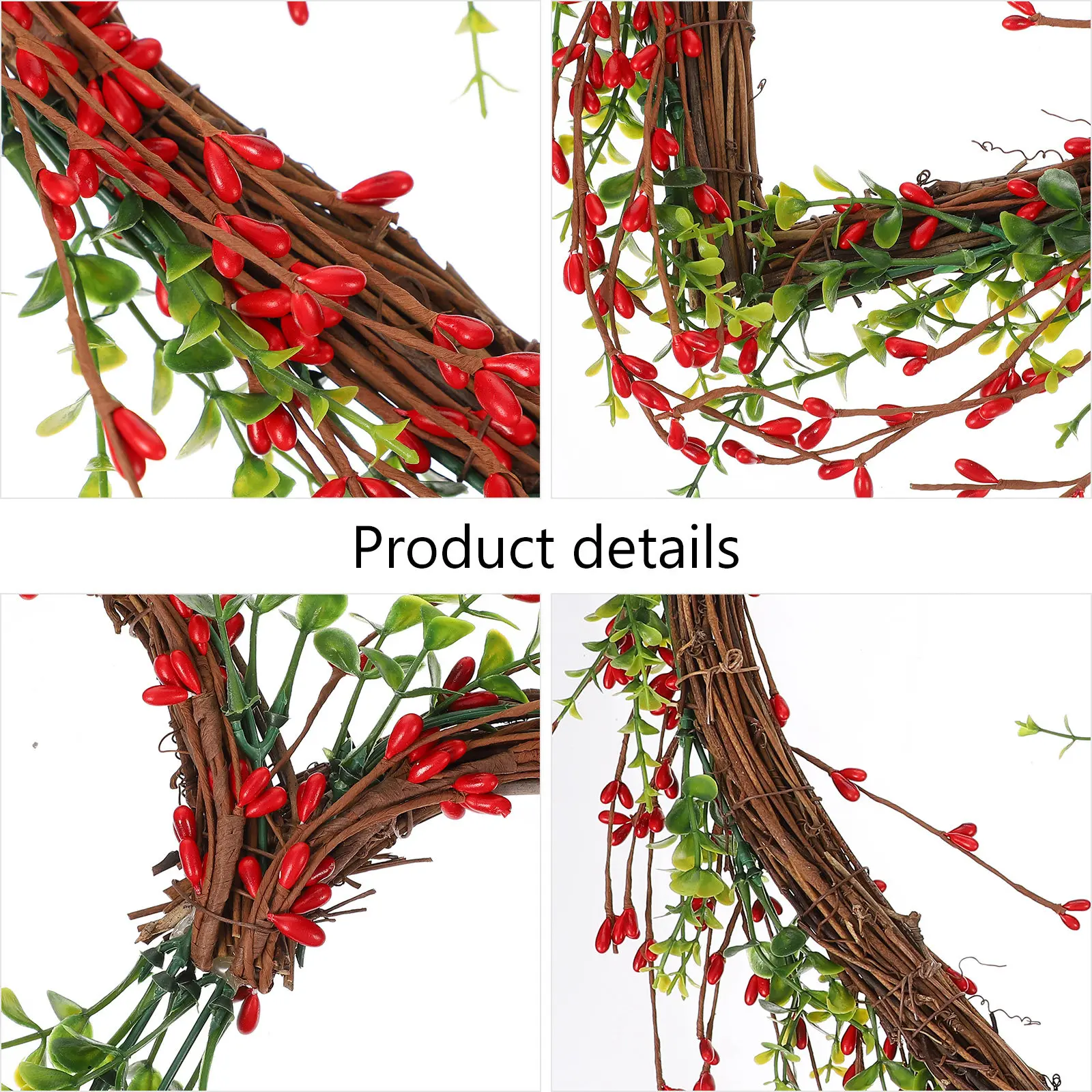 

Искусственный венок в деревенском стиле, красного цвета, тонкой работы, для украшения свадеб, вечеринок, на День святого Валентина, для двери или стены