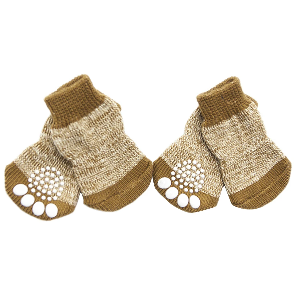 

4pcs Dog Socks Pet Cotton Socks Anti Slip Design Protect Feet Cold Snow Ice Salt Keep Paws Clean Comfortable Durable Friendly