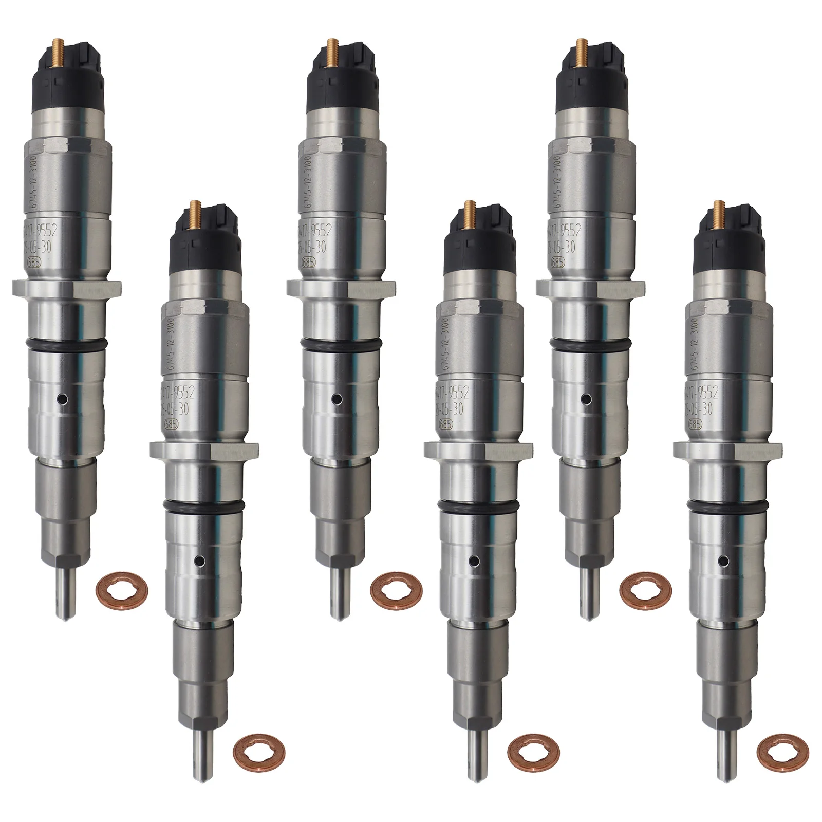 6PCS Fuel Injection 0445120122 For Dongfeng DFL 1250 1251 3251 3310 4181 4251 65518-10 DFZ 5251 8.9L ISle375 30 510 H/P-2006