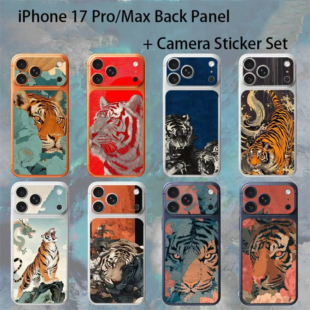 

Tiger illustration For iPhone 17pro/Max Full body Back Cover Decal Skin Colorful Rear Protective Sticker Film