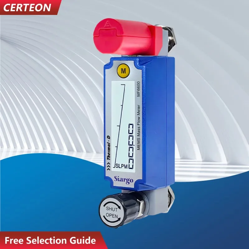 MEMS Gas Mass Flow Meter Digital Thermal Air Flow Meter LCD RS485 Modbus BSPT 1-4 Battery Powered MF6600