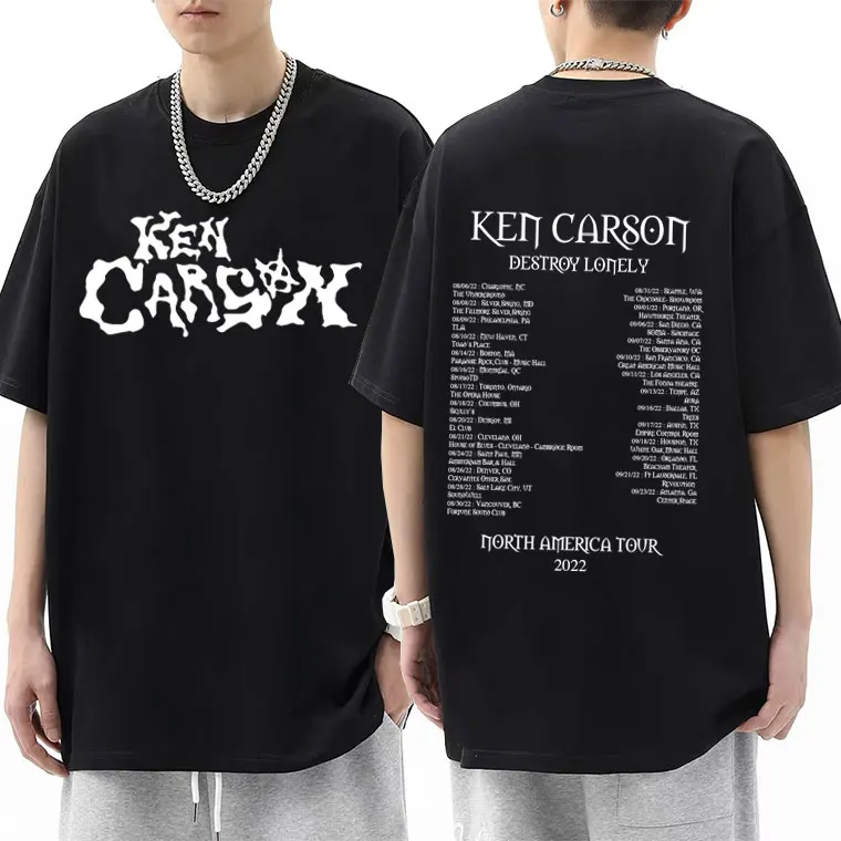 

Rapper Ken Carson Destroy Lonely North America Tour T-shirts Men Hip Hop Oversized T Shirts Male Fashion Vintage Trend Tshirt