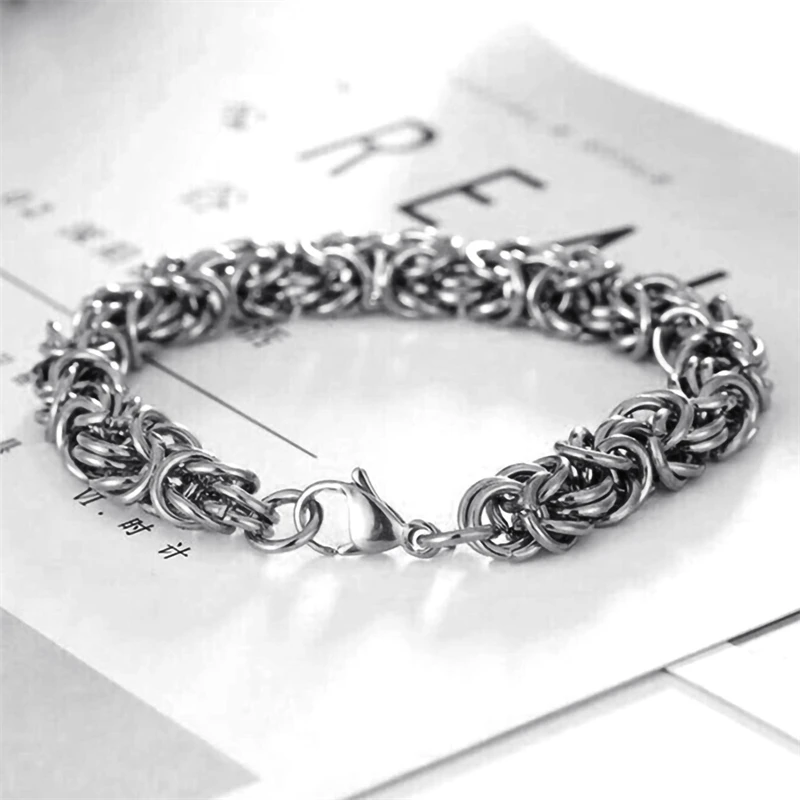 New Punk Style 6MM 8MM Width Titanium Steel Multiple Lengths Bicycle Cuba Chain Bracelet For Men Women Hiphop Jewelry