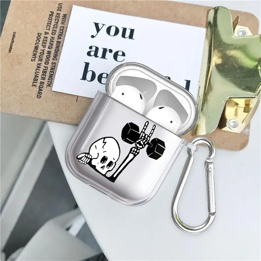 Dumbbell Skeleton Clear Earphone Cases Cover Case For Airpods 2 3 Pro2 1 Pro3 Pro 4