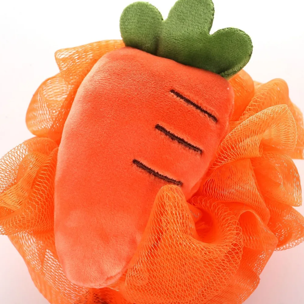 1Pcs Fruits Bath Balls PE Soft Scrubbing Bubbles Net Dual Shaded Bath Flower for Relaxing Bath Time Bananas Watermelon Wholesale