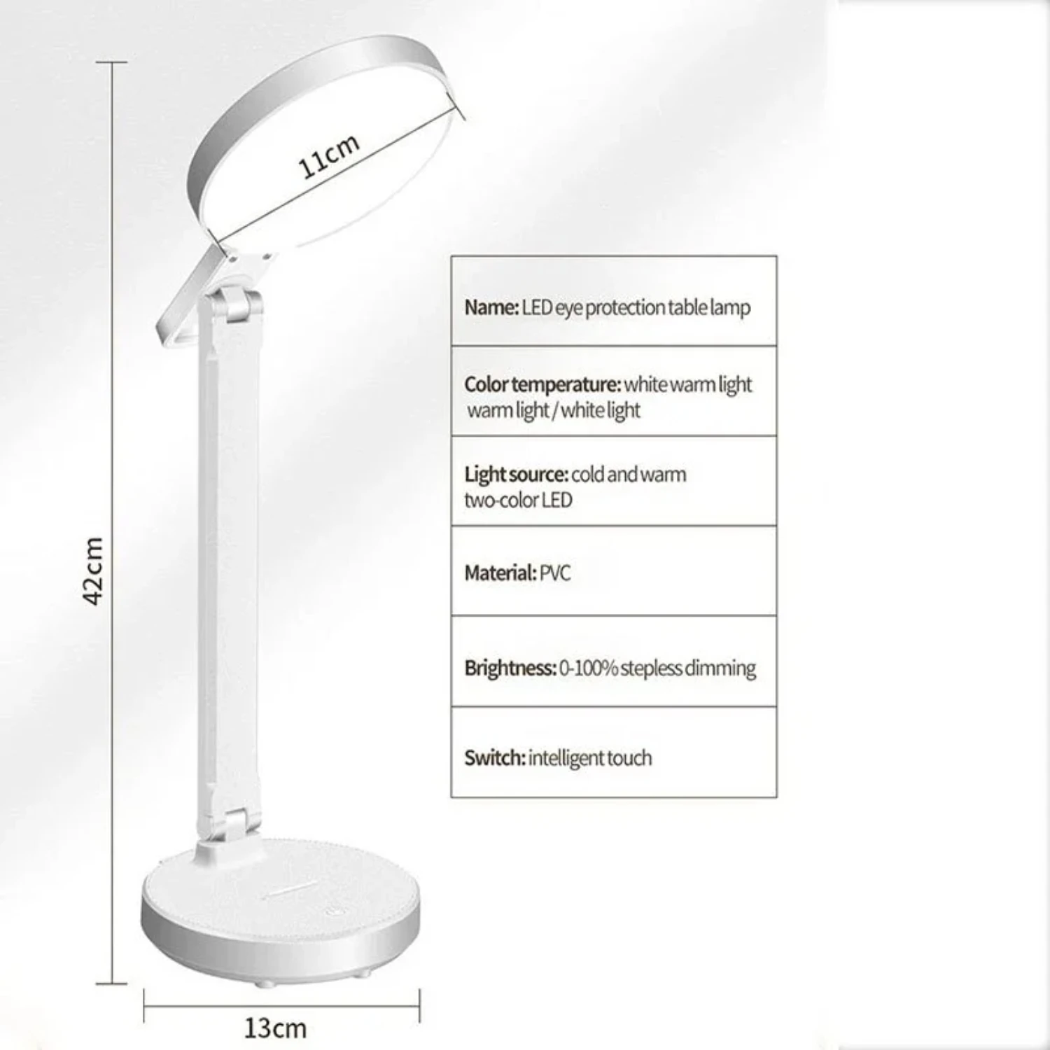 Lampu meja LED multifungsi, portabel, lipat, dengan baterai dapat diisi ulang, tempat pensil terintegrasi nyaman untuk mata