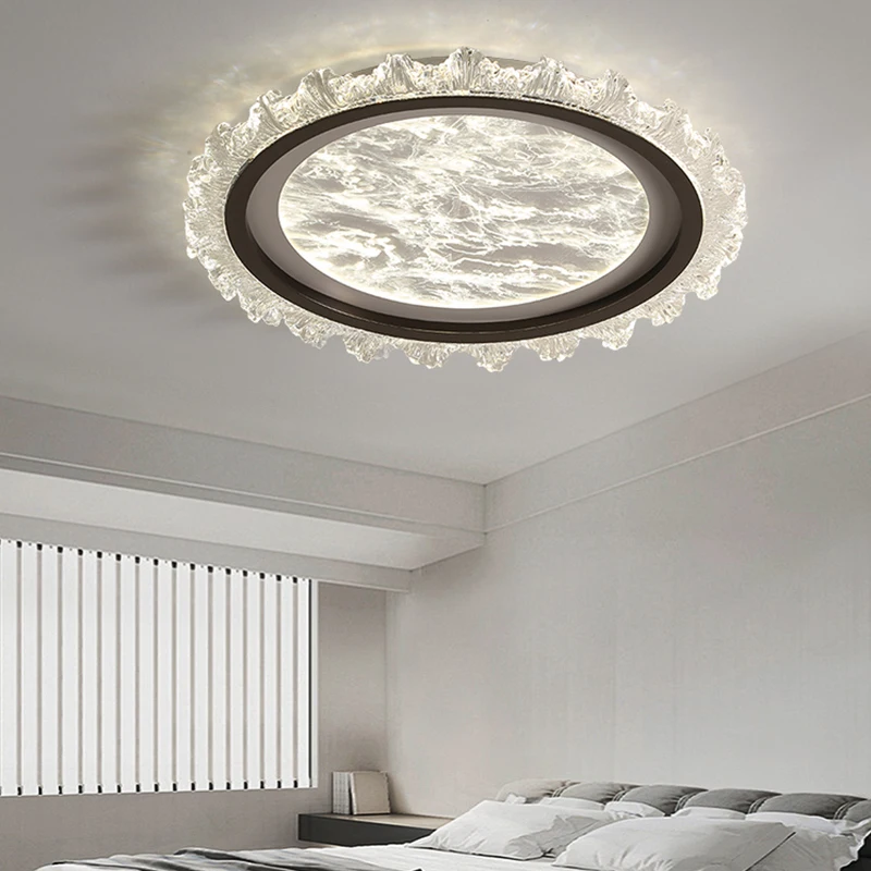 

Black Ripple LED Ceiling Light Bedroom Nordic Style Lighting Living Room Simple Balcony Indoor Lamp Home Interior Decor Lamp