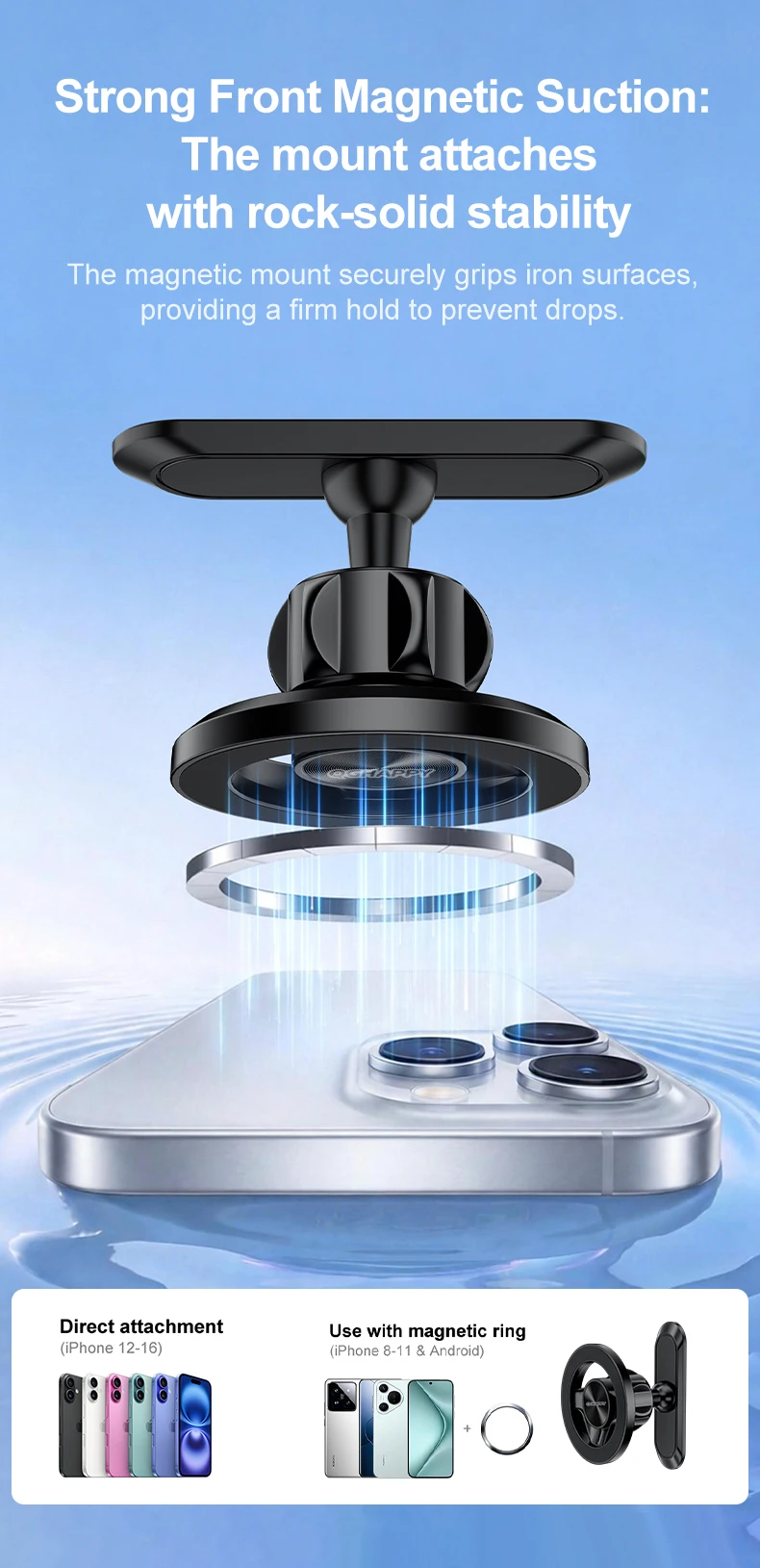 Magnetischer Telefonhalter & Zubehör für MagSafe Gym, Verstellbarer Magnet, Stoßfester Ständer für Auto-Handys, kompatibel mit iPhone Pro und Samsung – Detail 4
