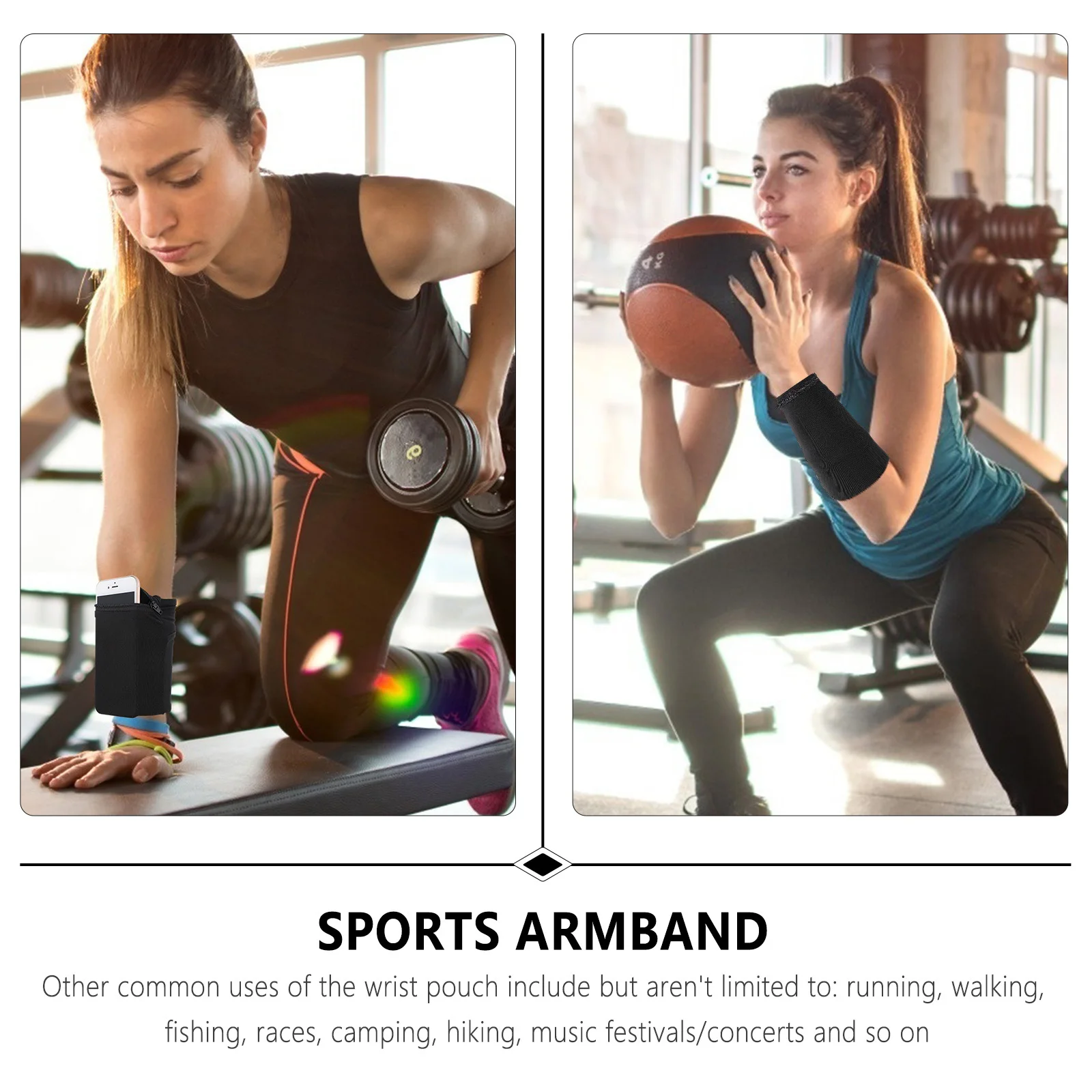 

Wrist Pouch for Running Hiking Travel Lightweight Secure Storage with Zipper Pocket Holds Cash Cards Id Anti-Theft Fitness