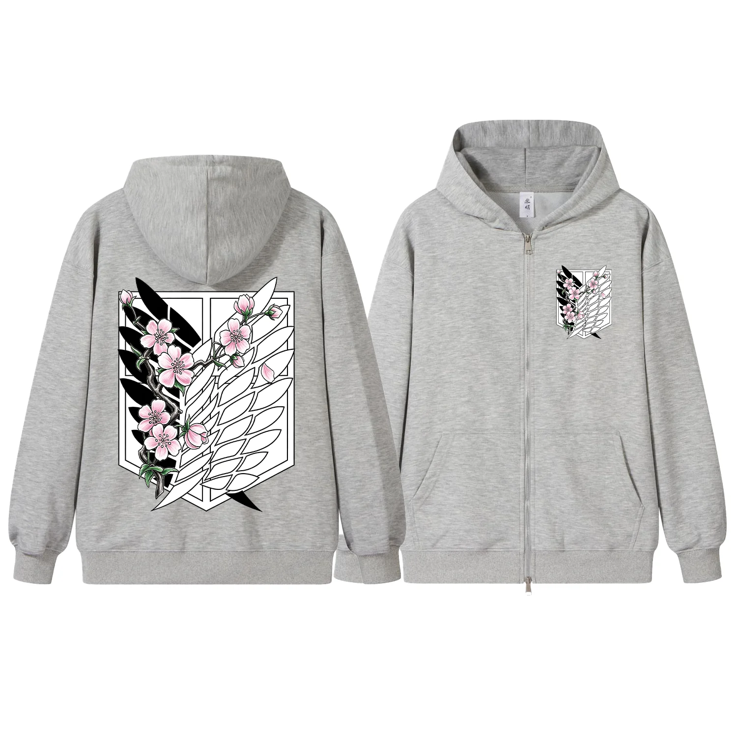Attack on Titan Anime Printed Zipper Hoodie 2026Autumn/Winter New Harajuku Men's Casual Loose Versatile Plus Size Sweater Top