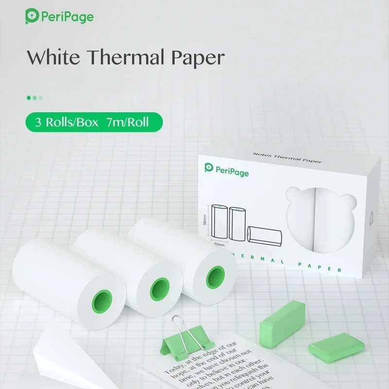 Peripage 56x30 مللي متر أبيض اللون ورق حراري A6 ورق الطباعة C6 ملصقات A9 اوراق الملاحظات A8/A2/H2/P21/P22 التسمية الحرارية
