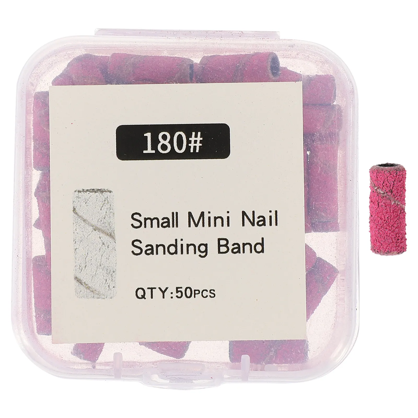 

50Pcs Nail Sanding Bands Pink Manicure Nail Drill Bits Sanding Rings for Acrylic Nails Pedicure Natural Artificial Nails