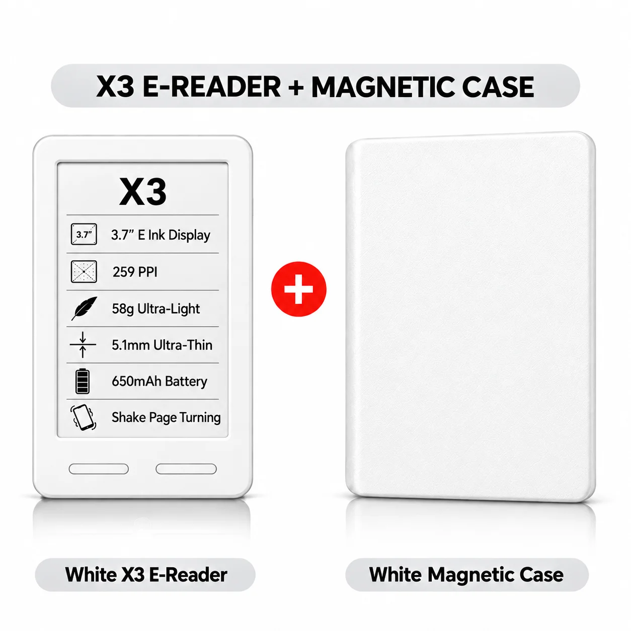 XTEINK X3 X4 X4 Pro: draagbare e-reader met e-ink-display, compact formaat, lichtgewicht, ideaal voor onderweg, op het werk en voor dagelijks lezen.