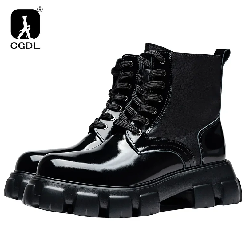 

New Men's Retro Cowboy Boots Leather Shoes Chelsea Boots High Top Men Platform Boots Male Ankle Boot Autumn Winter Shoes