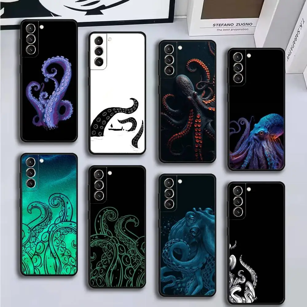 

M-Marine Life Ocean Octopus Phone Case For Samsung GalaxyA13,21s,22,31,32,52,53,71,72,73,Soft Black Cover