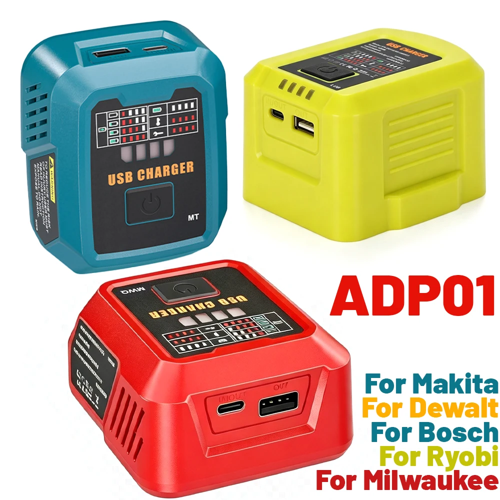 100W Fast Charging Station Portable Power with USB Type-C Port for Makita/Dewalt /Ryobi /Milwaukee/Bosch 18V Batteries