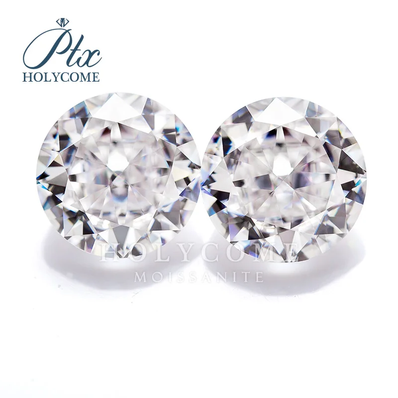 PTX 100% Real Moissanite D White VVS1 Crushed Ice Cut  Round Pass Diamond Test GRA Certificate Engagement Jewelry Making