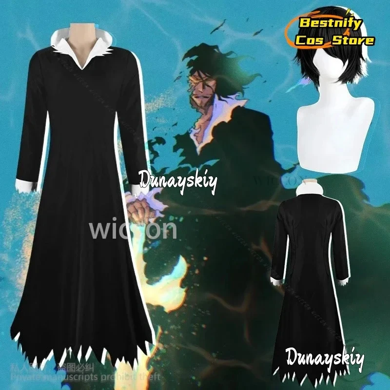 

ABC123CosplayAnime BLEAA Cosplay Yhwachh Costume Long Black Gothic Wizard Suit Handsome Fashion Uniform Wigs Cos Hallo3'd,5;h.9/