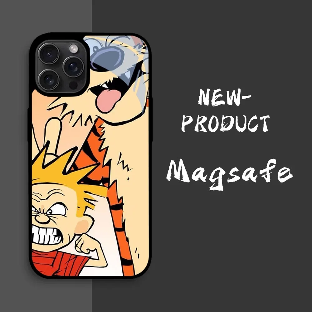 Cartoon C-Calvin And H-Hobbes Phone Case For iPhone16 15 14 13 12 11 Pro Xs Max Mini XR X 7 8 Plus luxury Mirror Hard Funda