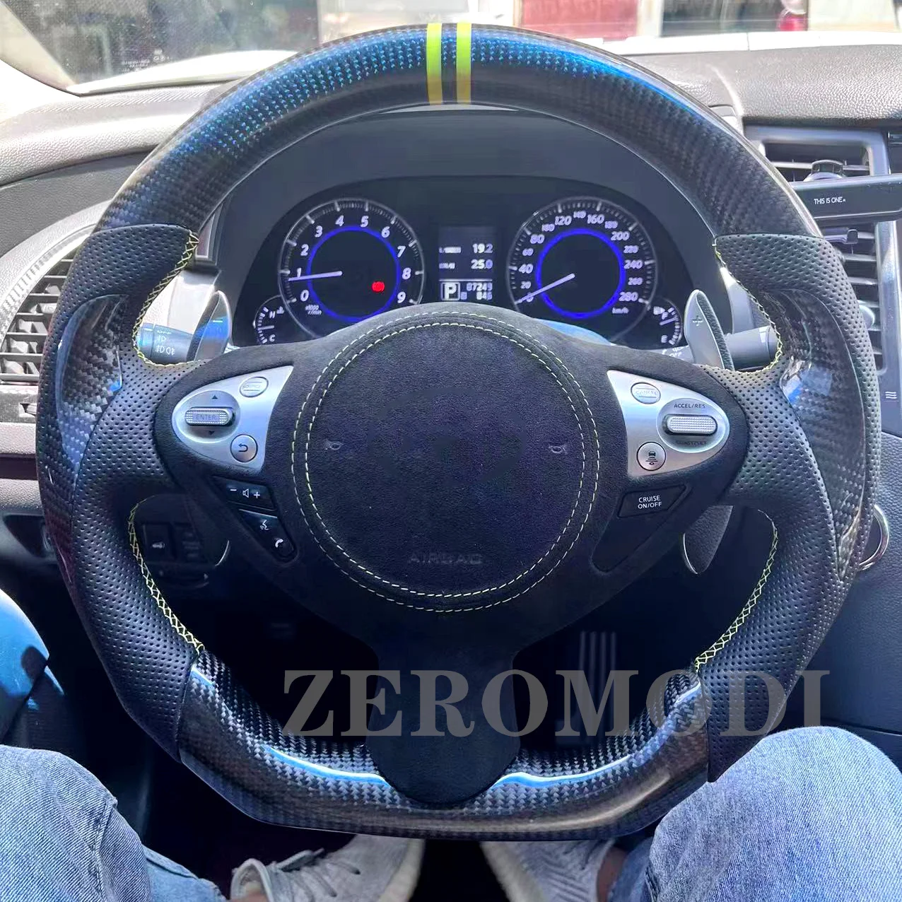 100% Real Carbon Fiber Steering Wheel For Infiniti FX35 FX37 QX70 Nissan 370Z 2009 2010 2011 2012 2013