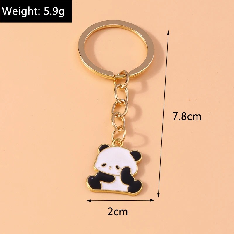 Niedliche Emaille Panda Schlüssel bund Katze Schlüssel ring Anhänger für Auto Schlüssel halter Frauen Mädchen Handtasche Zubehör DIY Schmuck Geschenke – Detail 16
