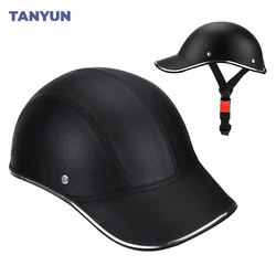 Baseball Cap Style Motorcycle Half Helmet Safety Helmet Suitable for Cafe Racer Chopper Scooter Retro Summer Cycling Cap