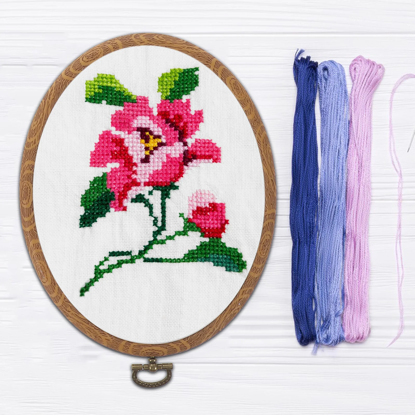 

4Pcs Cross Stitch Hoops Mini Embroidery Hoops for Ornaments Reusable Craft Sewing Frames DIY Wall Decor Wedding Garland Supplies