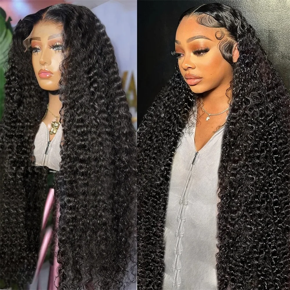 13x6 13x4 Deep Wave Transparent Lace Frontal Human Hair Wigs For Women 36 Inch Brazilian Remy Water Curly 4X4 Lace Closure Wig