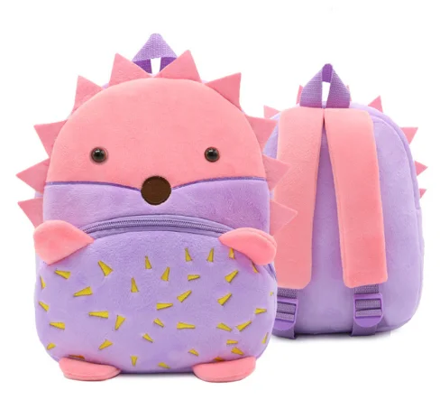 Sac à dos d'école pour enfants, design arc-en-ciel de dessin animé, matériau en peluche souple pour tout-petits, bébés filles, sacs d'école pour enfants de la maternelle