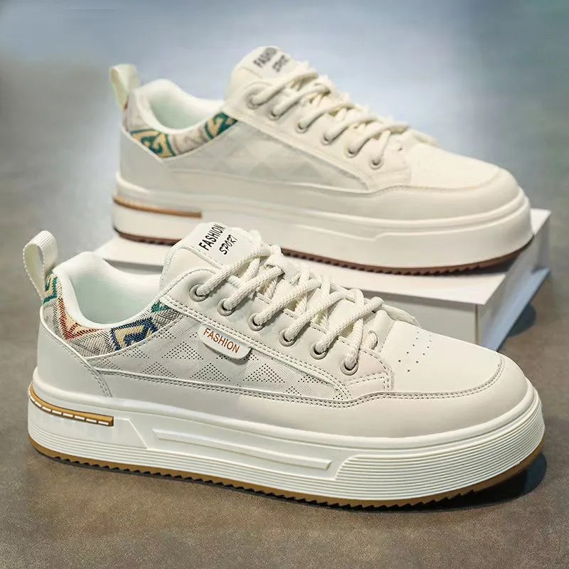 

Мужские белые кеды 2026: Новинка весенней коллекции, легкие повседневные кроссовки в стиле ретро для молодежи, универсальные, дышащие, модные.