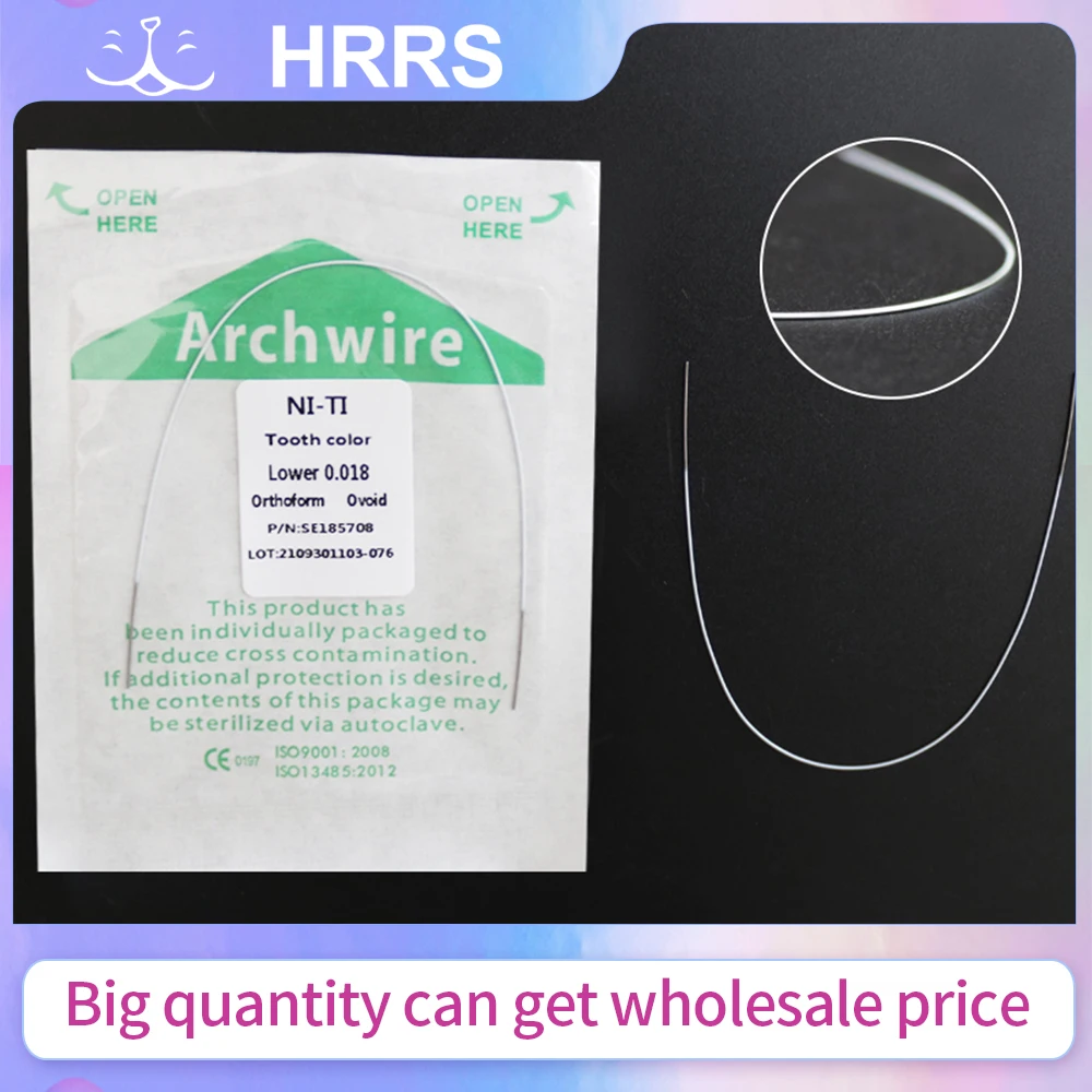 

10Packs 10pcs Orthodontic Dental Wire Tooth Color Coated Niti Wire Arch Wire (5Packs Upper+5Packs Lower)