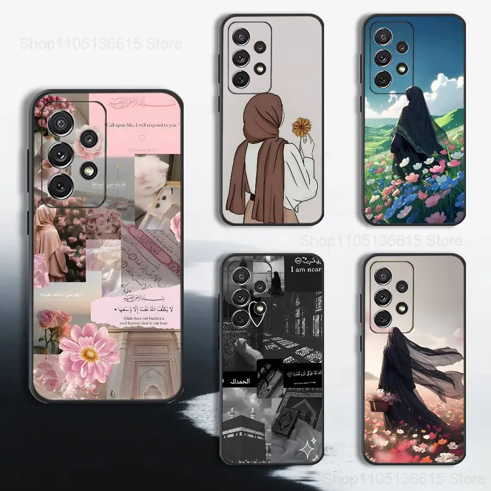 

Arabic Muslim Girls Belief Phone Case For Samsung S25,S24,S23,S22,S21,S20,S10,Ultra,Plus,Lite,FE,Soft Silicone Black Cover