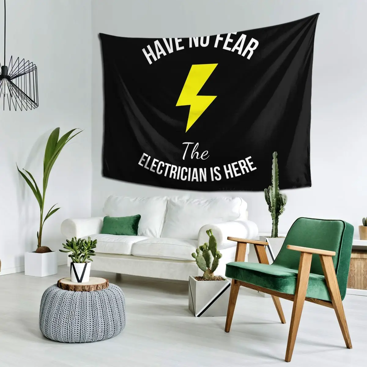 

Have No Fear The Electrician Is Here Funny Job Tapestry Wall Hanging Aesthetic Home Decor Tapestries for Dorm Room