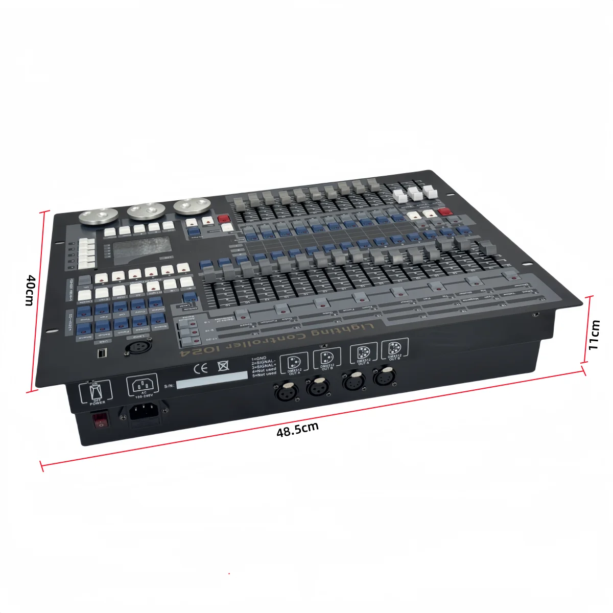 1024 DMX-console met flightcase DJ DMX 512-controller Geschikt voor Moving Head Light Par Light Series Podiumlichtapparatuur