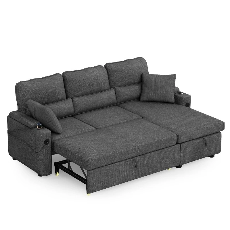 Vacuum compression sofa bed living room balcony tatami single simple corduroy