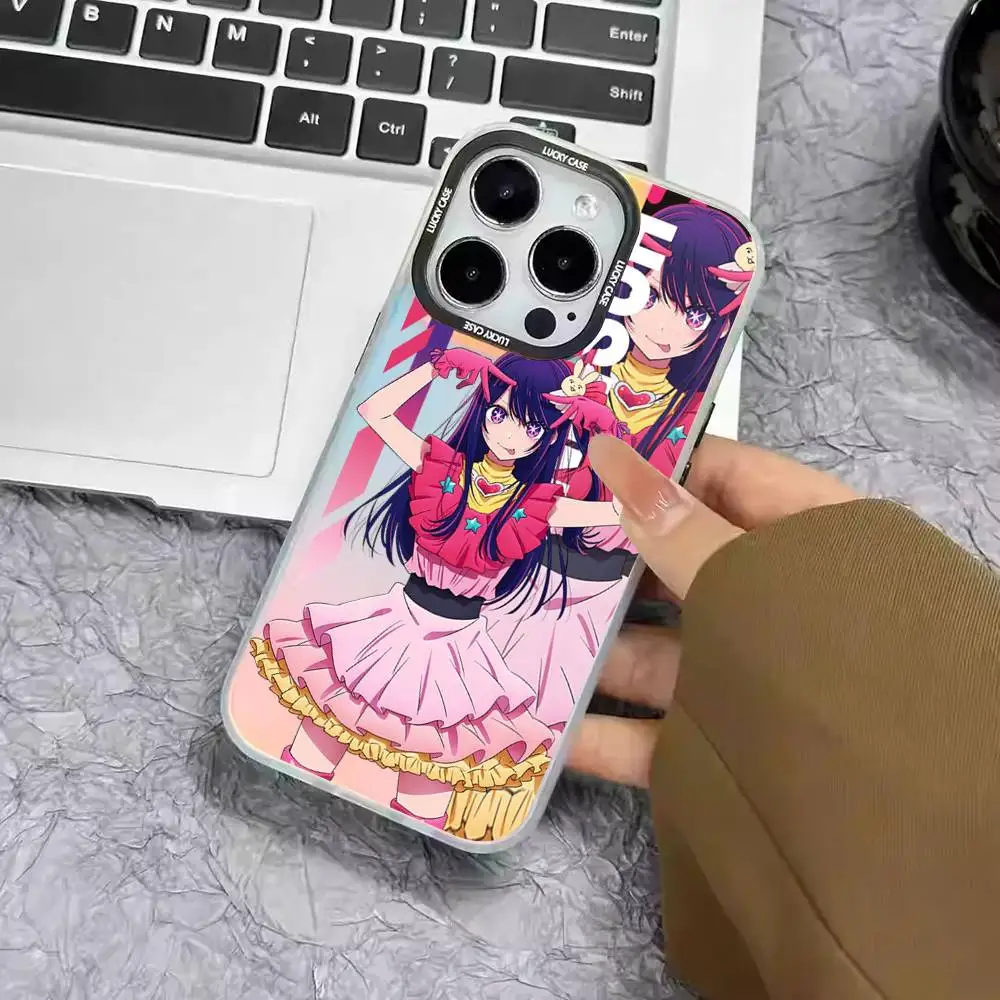 1 قطعة أوشي نو كو أنيمي Ai Hoshino جراب هاتف ليزر IMD اللون فضي شل آيفون 17 16 15 14 13 12 11 الهواء برو ماكس زائد #5