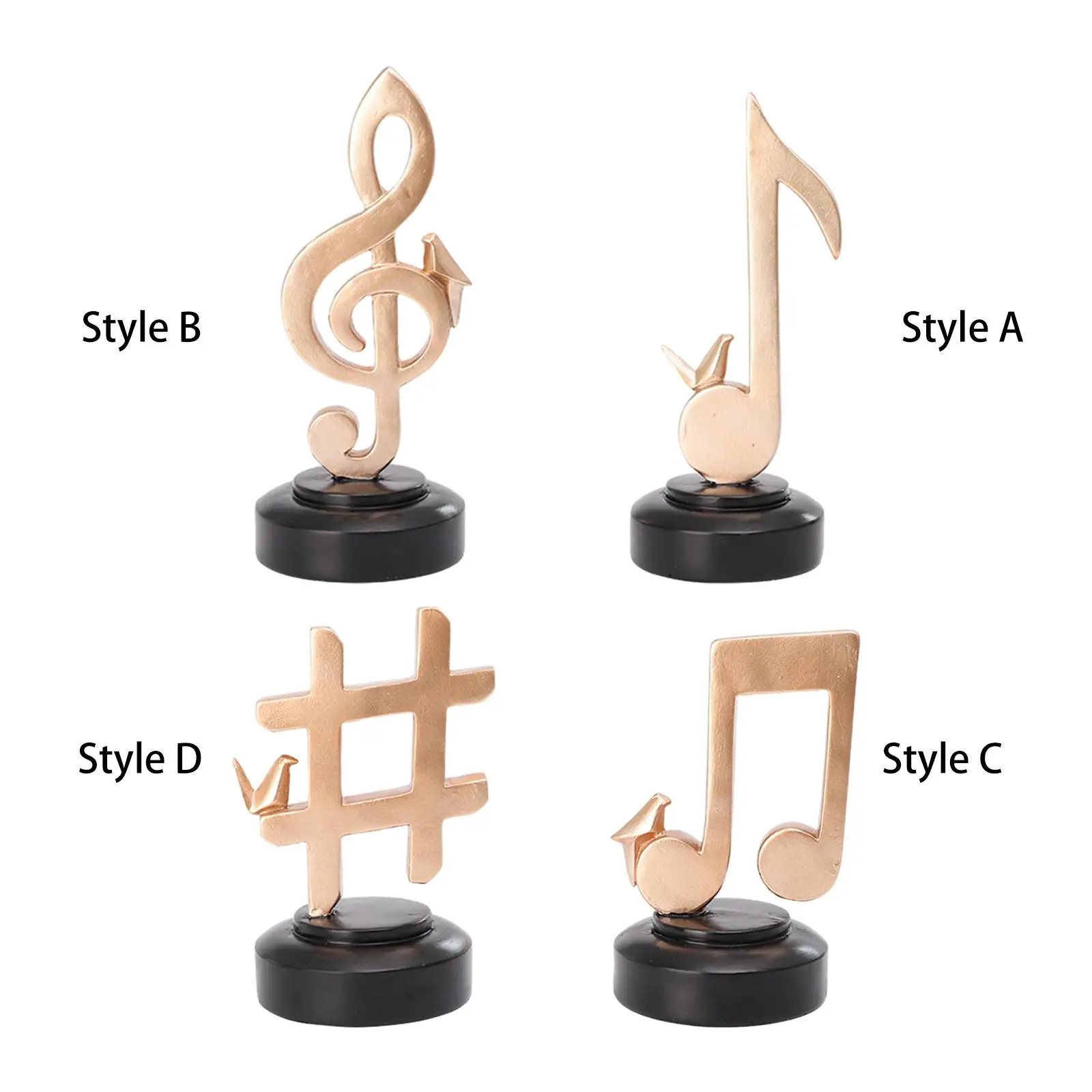 Music Note Sculpture Table Decoration Gifts Resin Decorative Musical Symbol Statue Figure for Office Bedroom Dining Souvenirs