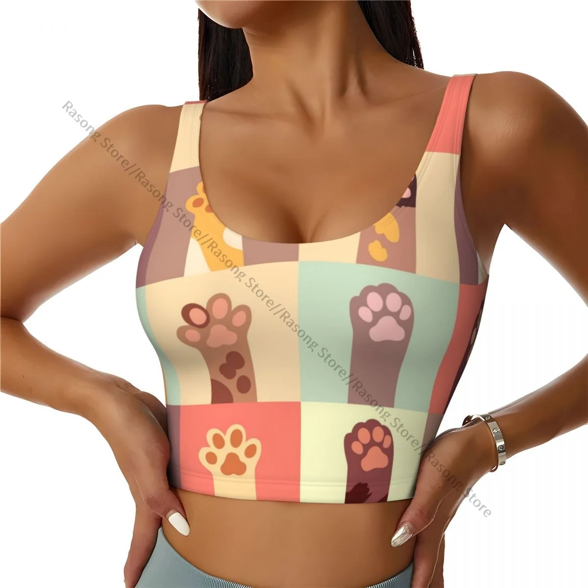 Reggiseno sportivo donna Running Yoga Clothes Vest Cats Paws Set Gathering Fitness Vest